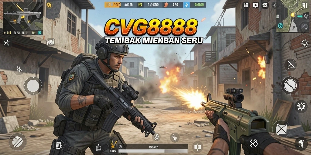 Screenshot menampilkan aksi pertempuran dalam permainan TPS CVG8888.