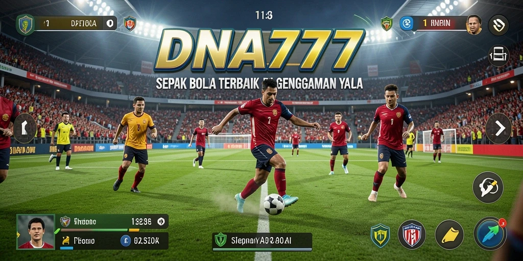 Screenshot gameplay sepak bola yang mendebarkan di DNA777.