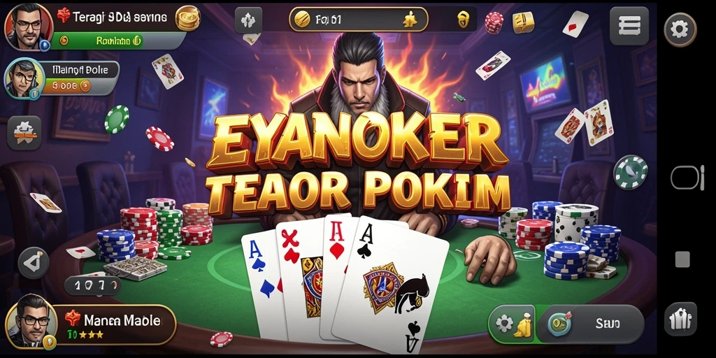 Tampilan mendebarkan dari gameplay EYANGPOKER dengan elemen horor yang kuat.