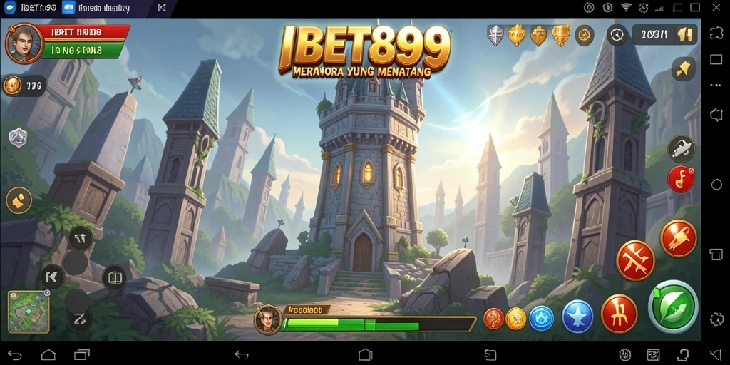 Tampilan gameplay menegangkan dalam IBET899 yang menunjukkan strategi Tower Defense.