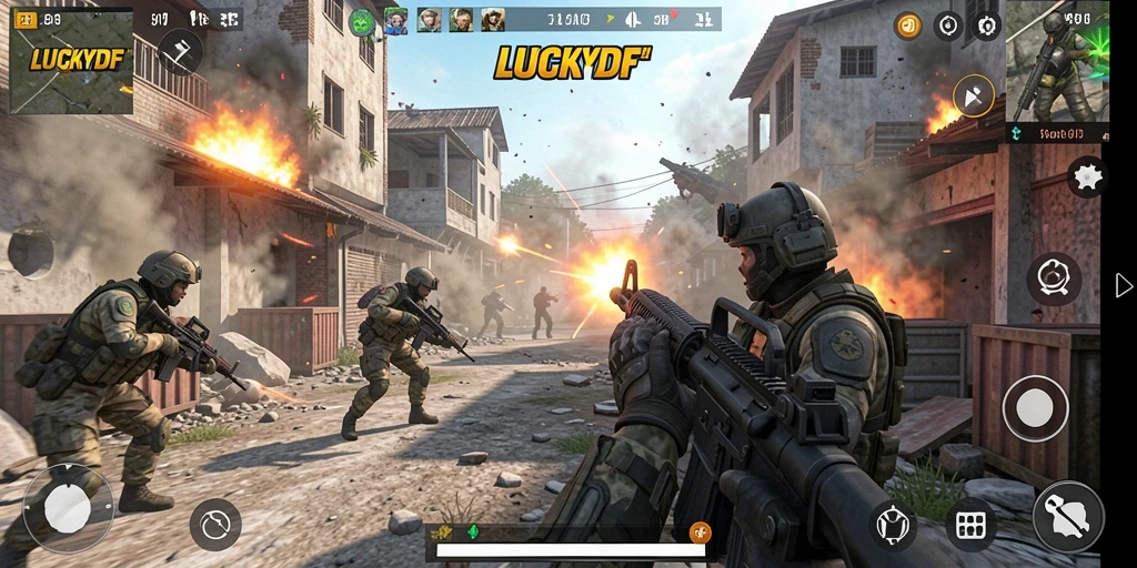 Gameplay seru dan menegangkan dari LUCKYDF dalam pertempuran TPS.