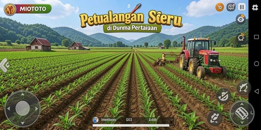 Tampilan gameplay MIOTOTO yang menakjubkan dengan berbagai tanaman.