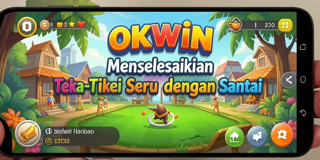 Tampilan gameplay seru dari OKWIN dengan berbagai teka-teki menarik.