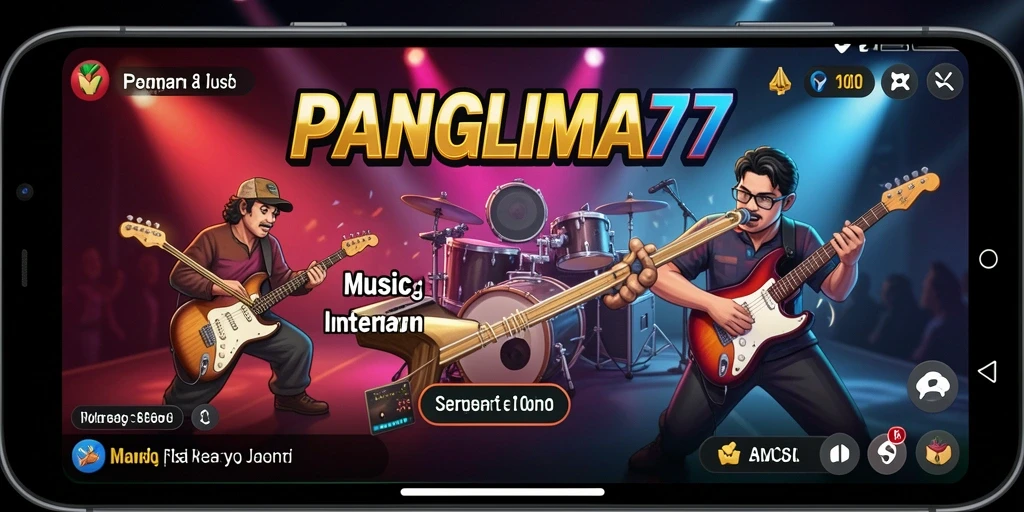 Tampilan seru gameplay musik di PANGLIMA77.