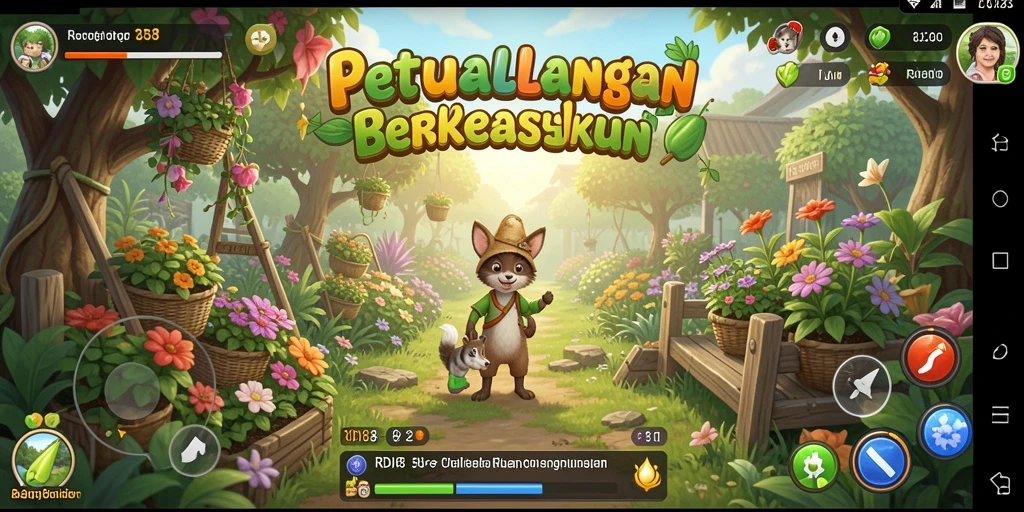 Screenshot utama RDI88 menampilkan pengalaman berkebun yang seru dan interaktif.