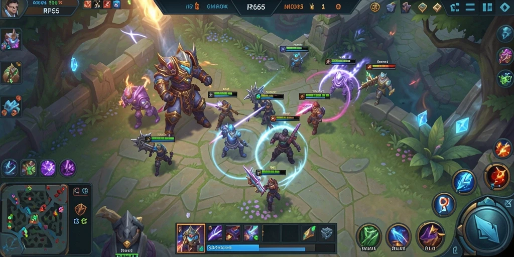 Screenshot gameplay RR666 yang menunjukkan aksi pertarungan intens di arena.